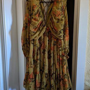 Asos laced up back dress in floral